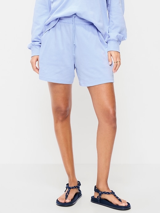 Image number 2 showing, High-Waisted Relaxed Shorts -- 5-inch inseam