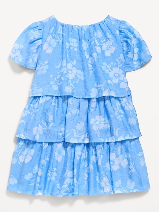 Image number 1 showing, Short-Sleeve Tiered Swing Dress for Toddler Girls