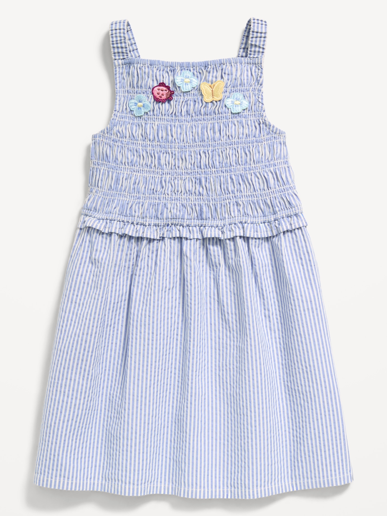 Sleeveless Smocked Textured Dress for Toddler Girls