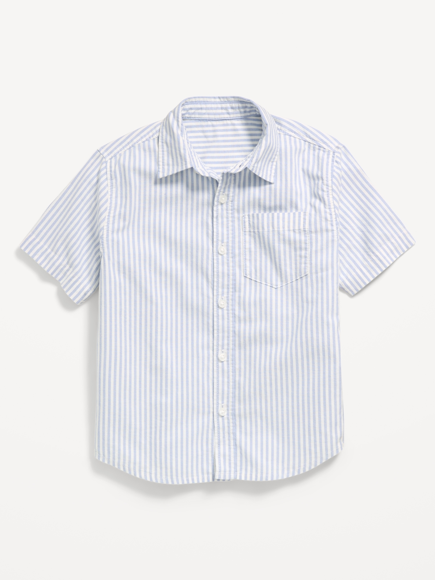 Short-Sleeve Striped Pocket Oxford Shirt for Boys