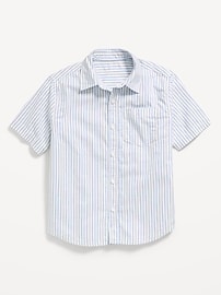 Image number 2 showing, Short-Sleeve Striped Pocket Oxford Shirt for Boys