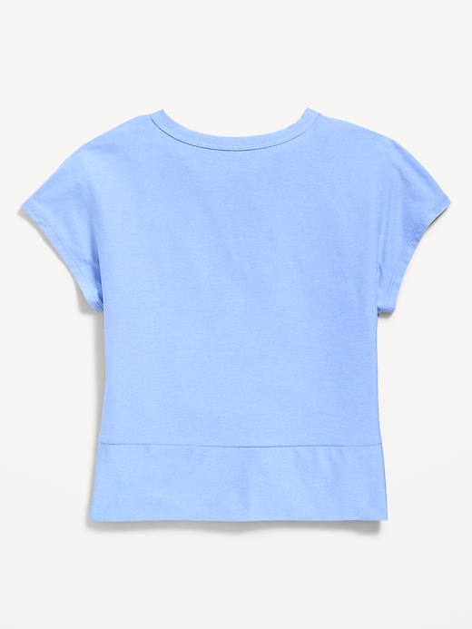 Image number 3 showing, CloudMotion Short-Sleeve Front-Knot T-Shirt for Girls