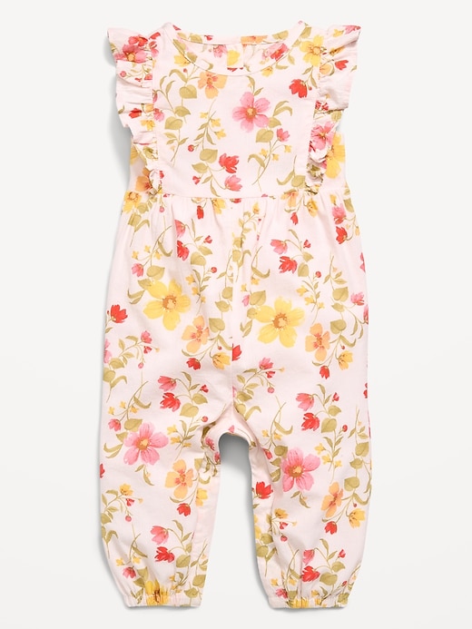 Image number 1 showing, Printed Sleeveless Ruffle-Trim One-Piece for Baby