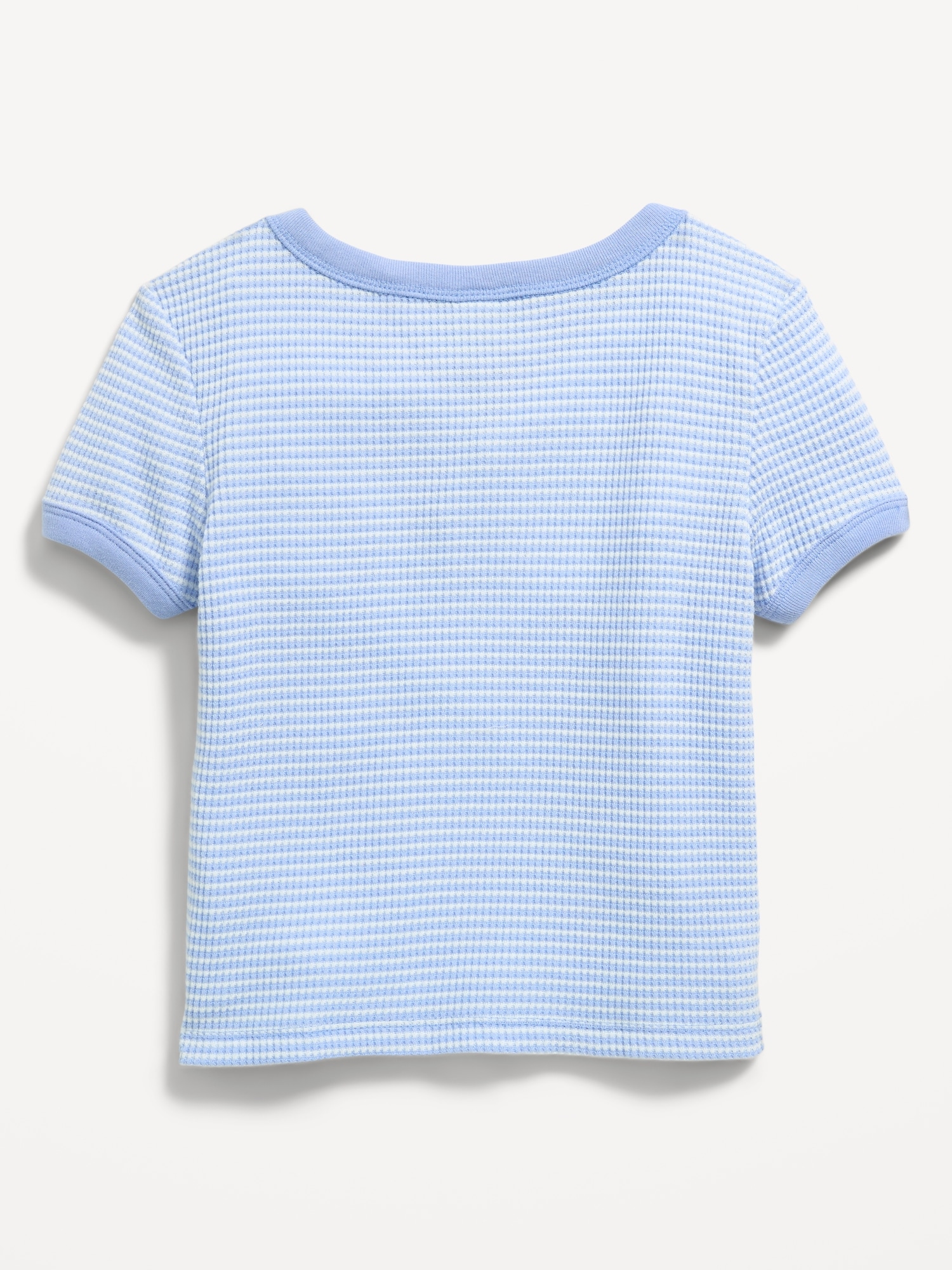 Fitted Lace-Front Waffle-Knit Top for Girls