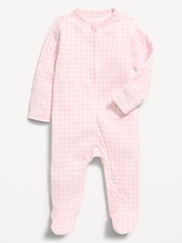 Image number 1 showing, 2-Way-Zip Sleep & Play Footed One-Piece for Baby