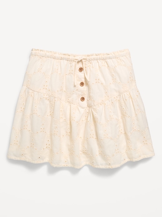 Image number 1 showing, Textured Eyelet Buttoned Skirt for Girls