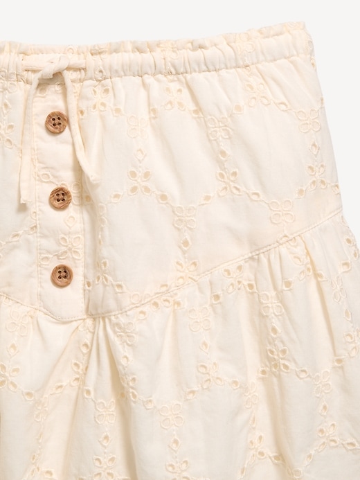 Image number 3 showing, Textured Eyelet Buttoned Skirt for Girls