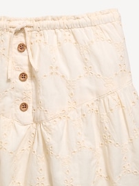 Image number 3 showing, Textured Eyelet Buttoned Skirt for Girls