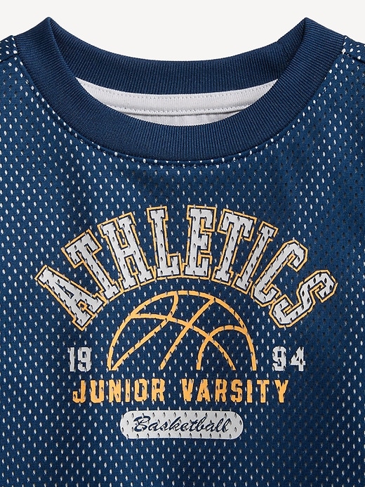 Image number 3 showing, Oversized 2-In-1 Mesh Long-Sleeve T-Shirt for Toddler Boys