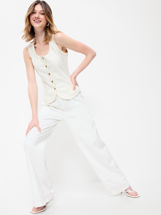 Image number 3 showing, Sleeveless Longline Denim Vest