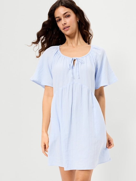 Image number 3 showing, Flutter-Sleeve Mini Swing Dress