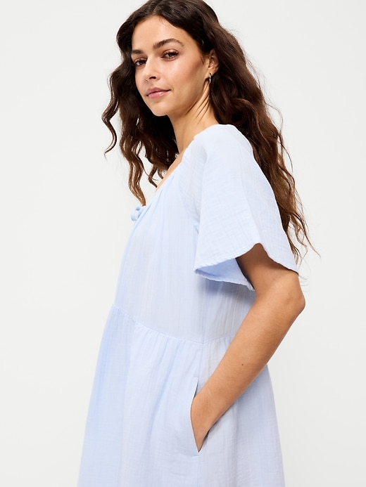 Image number 5 showing, Flutter-Sleeve Mini Swing Dress