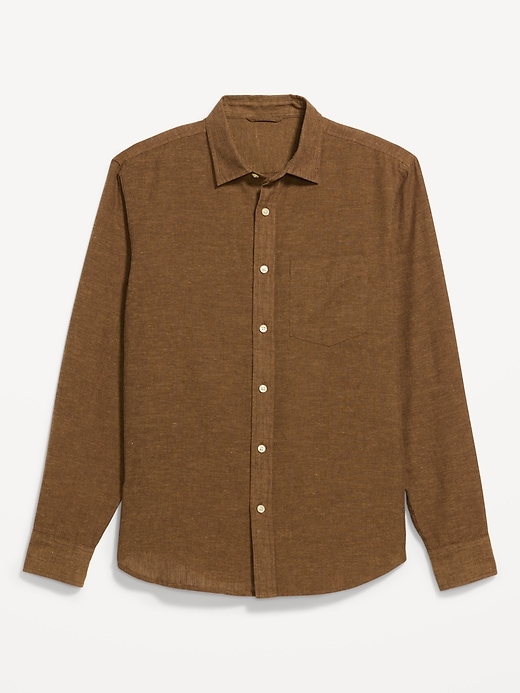 Image number 1 showing, Classic Fit Linen-Blend Shirt