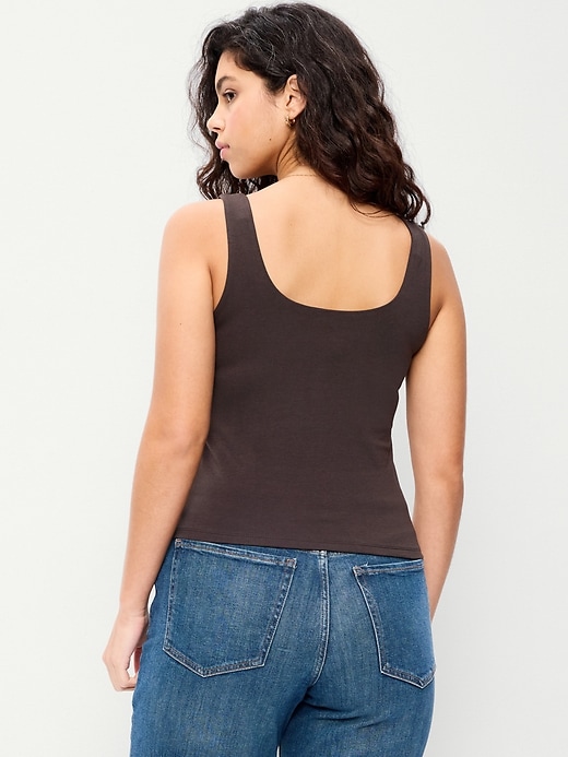 Image number 6 showing, Hug Double-Layer Scoop-Neck Tank Top