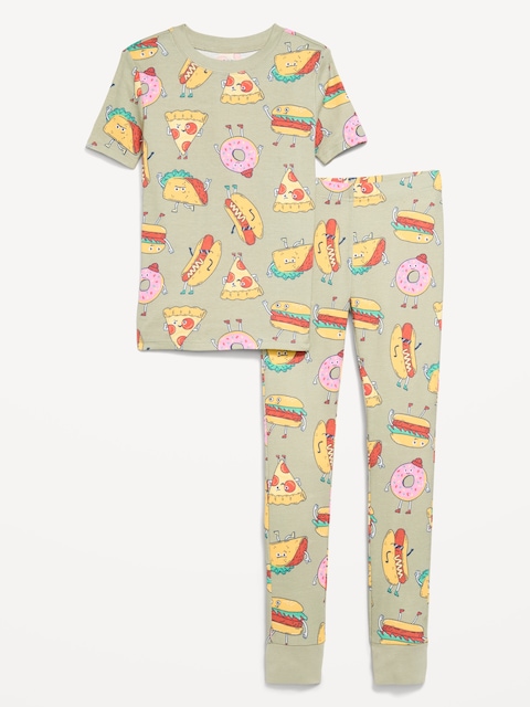 Gender-Neutral Snug-Fit Graphic Pajama Set for Kids