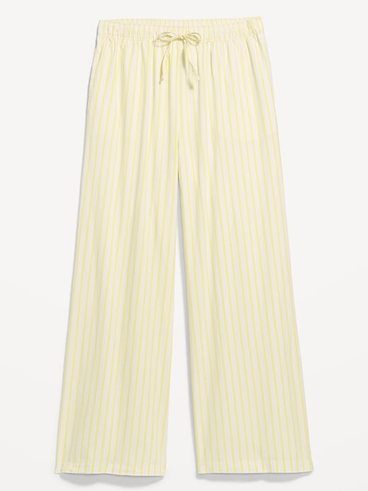 Image number 4 showing, Poplin Wide-Leg Pajama Pants