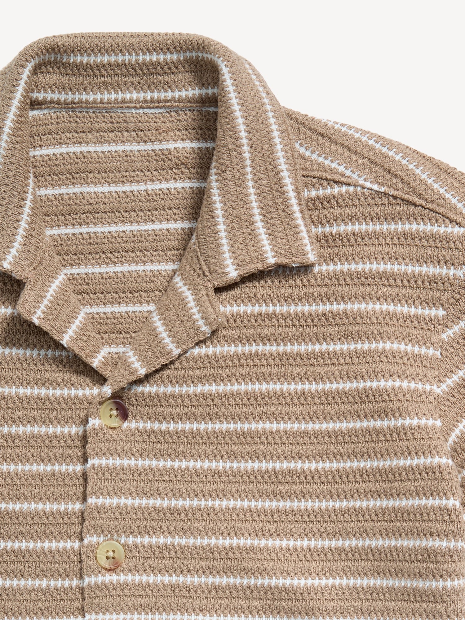 Oversized Short-Sleeve Sweater-Knit Shirt for Boys