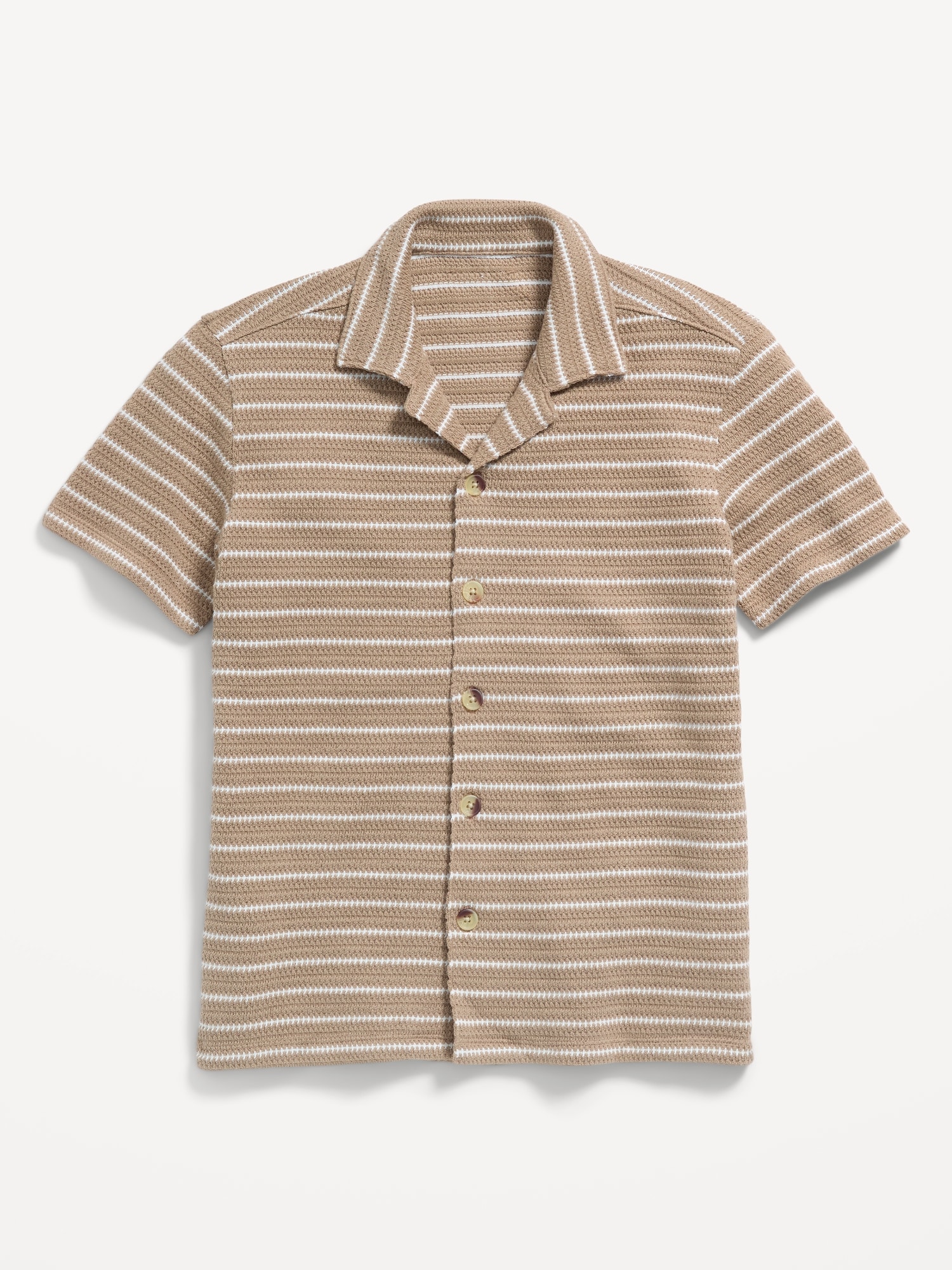 Oversized Short-Sleeve Sweater-Knit Shirt for Boys