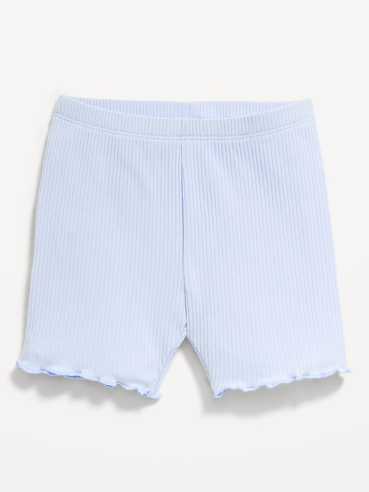 Image number 1 showing, Rib-Knit Lettuce-Edge Biker Shorts for Toddler Girls