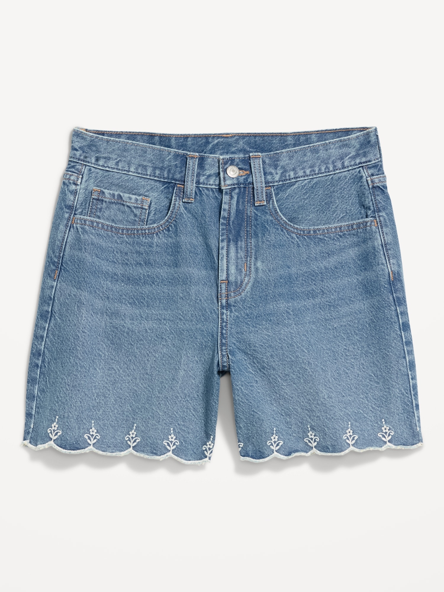 High-Waisted Baggy Jean Shorts -- 5-inch inseam