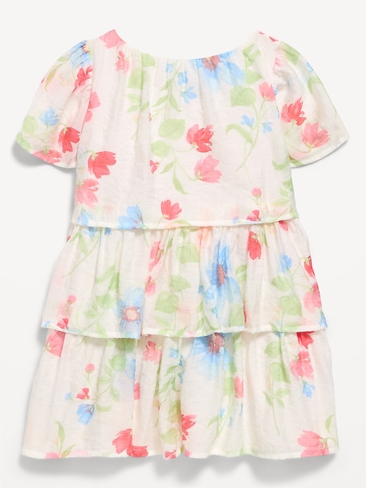 Image number 2 showing, Short-Sleeve Tiered Swing Dress for Toddler Girls