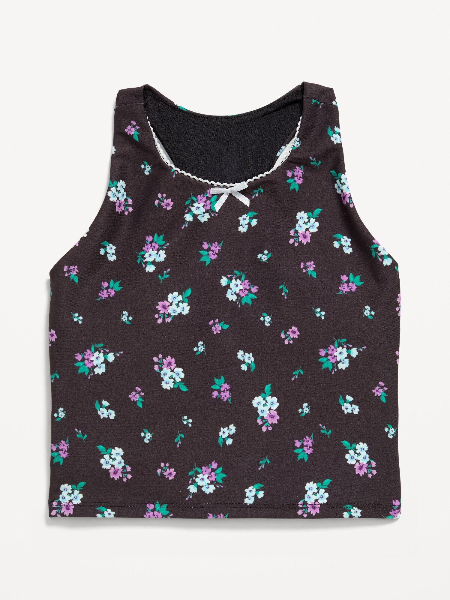 Спортивное бра PowerSoft Longline для детей — Old Navy, цвет: Чёрный с принтом — фото 3