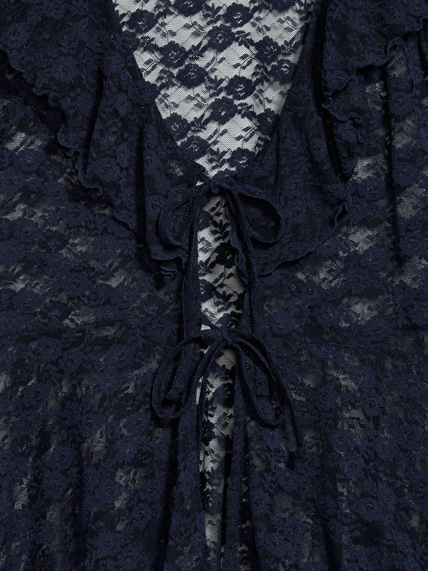 Женский топ Old Navy Short-Sleeve Open-Front Lace Ruffle Top, цвет: Arctic Depth — фото 4