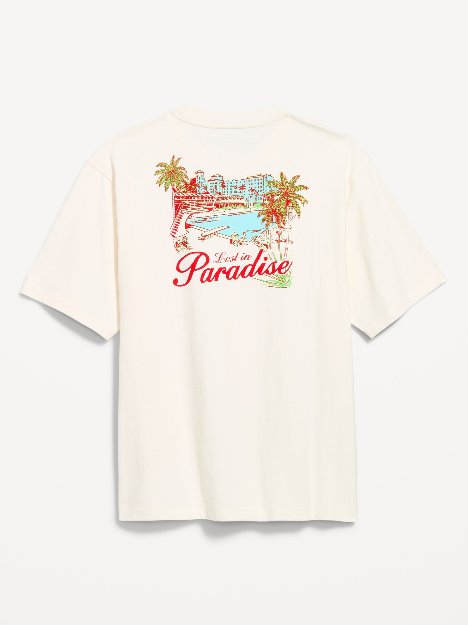 Мужская футболка Old Navy Loose Heavyweight Graphic, цвет: Морская соль — фото 2