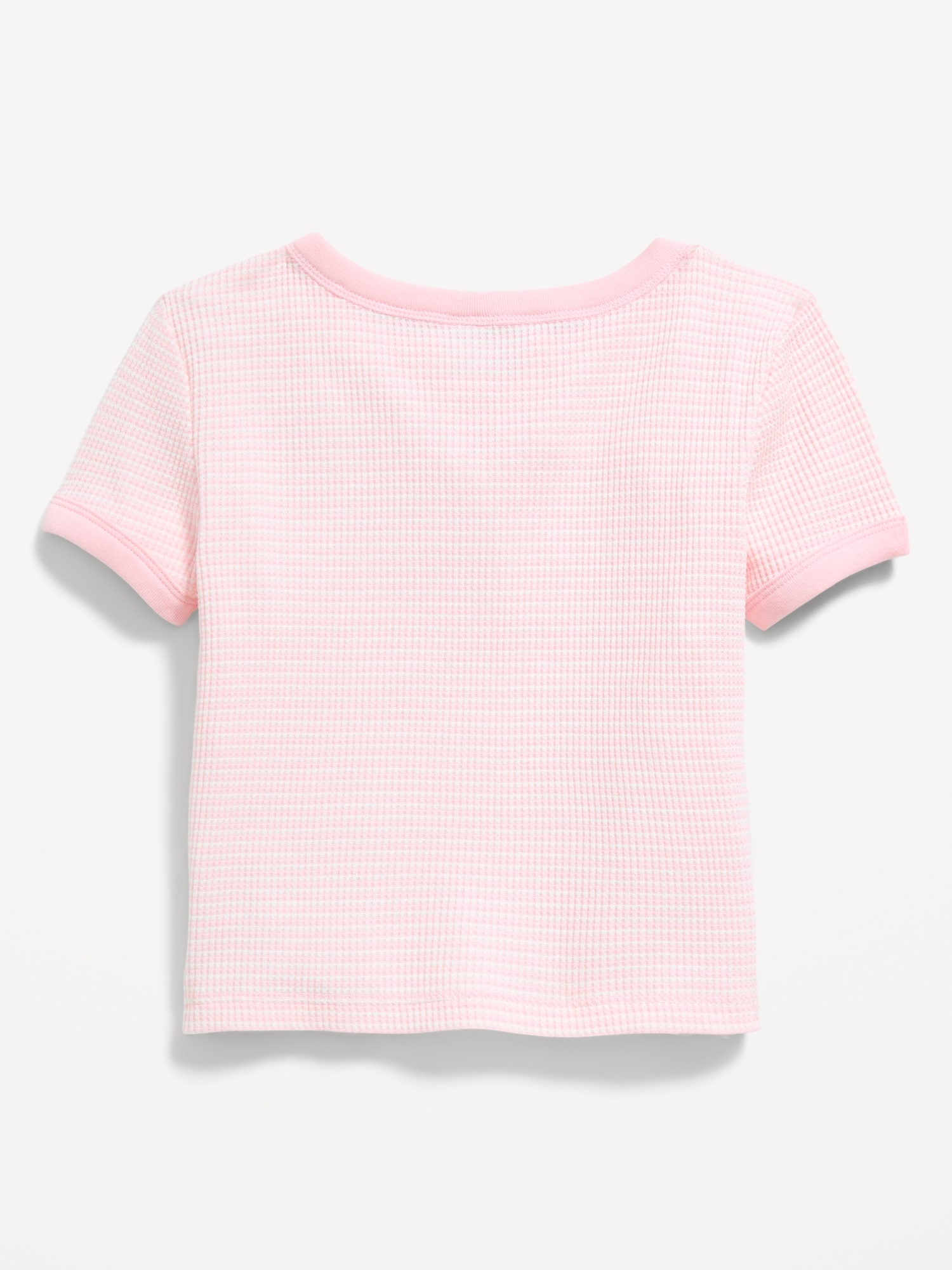 Fitted Lace-Front Waffle-Knit Top for Girls