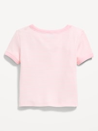 Image number 3 showing, Fitted Lace-Front Waffle-Knit Top for Girls