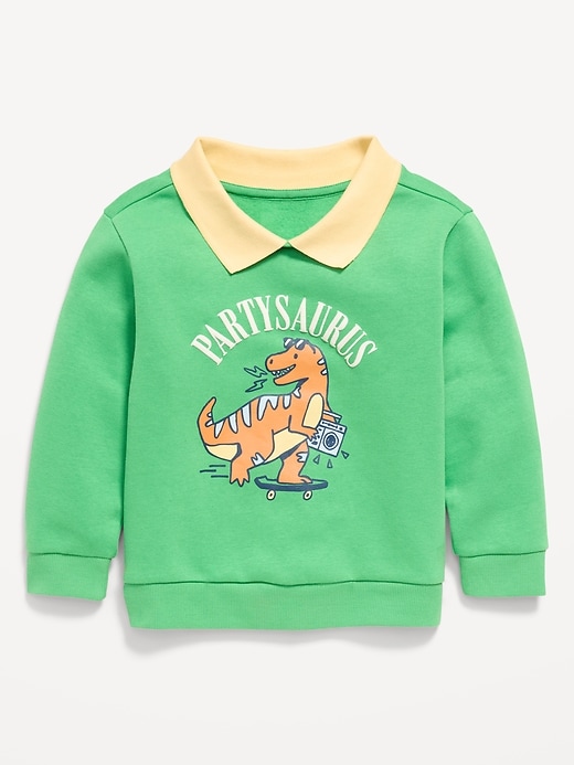 Image number 1 showing, Oversized Collared Birthday Sweatshirt for Toddler Boys