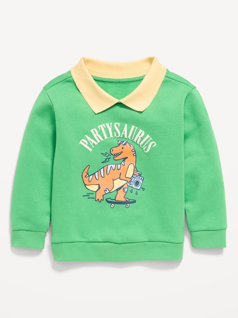 Oversized Collared Birthday Sweatshirt for Toddler Boys