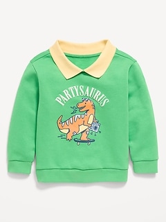 Oversized Collared Birthday Sweatshirt for Toddler Boys