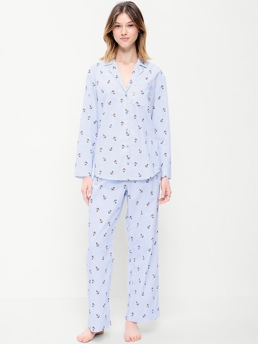 Image number 1 showing, Poplin Pajama Pant Set