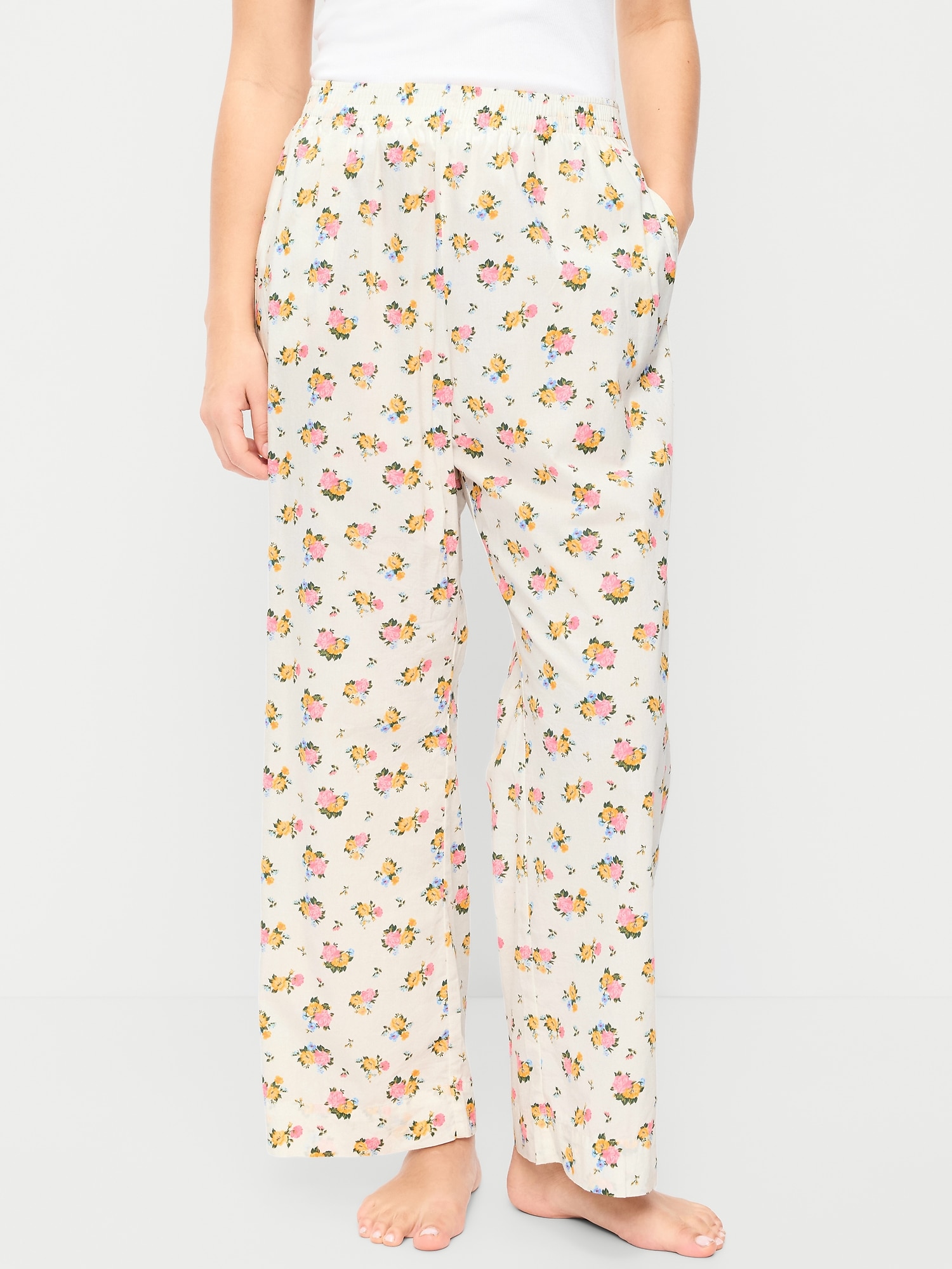 Image number 4 showing, High-Waisted Poplin Pajama Pant