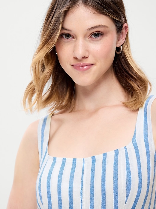 Image number 5 showing, Fit & Flare Sleeveless Linen-Blend Midi Dress