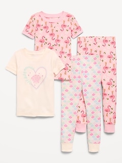 Printed Snug-Fit Pajama 4-Piece for Toddler & Baby