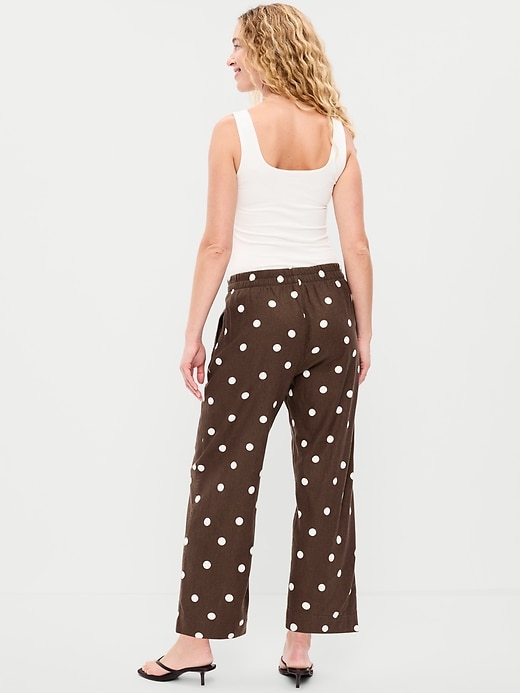 Image number 3 showing, High-Waisted Linen-Blend Straight Pants