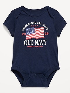 Short-Sleeve Unisex Logo-Graphic Bodysuit for Baby