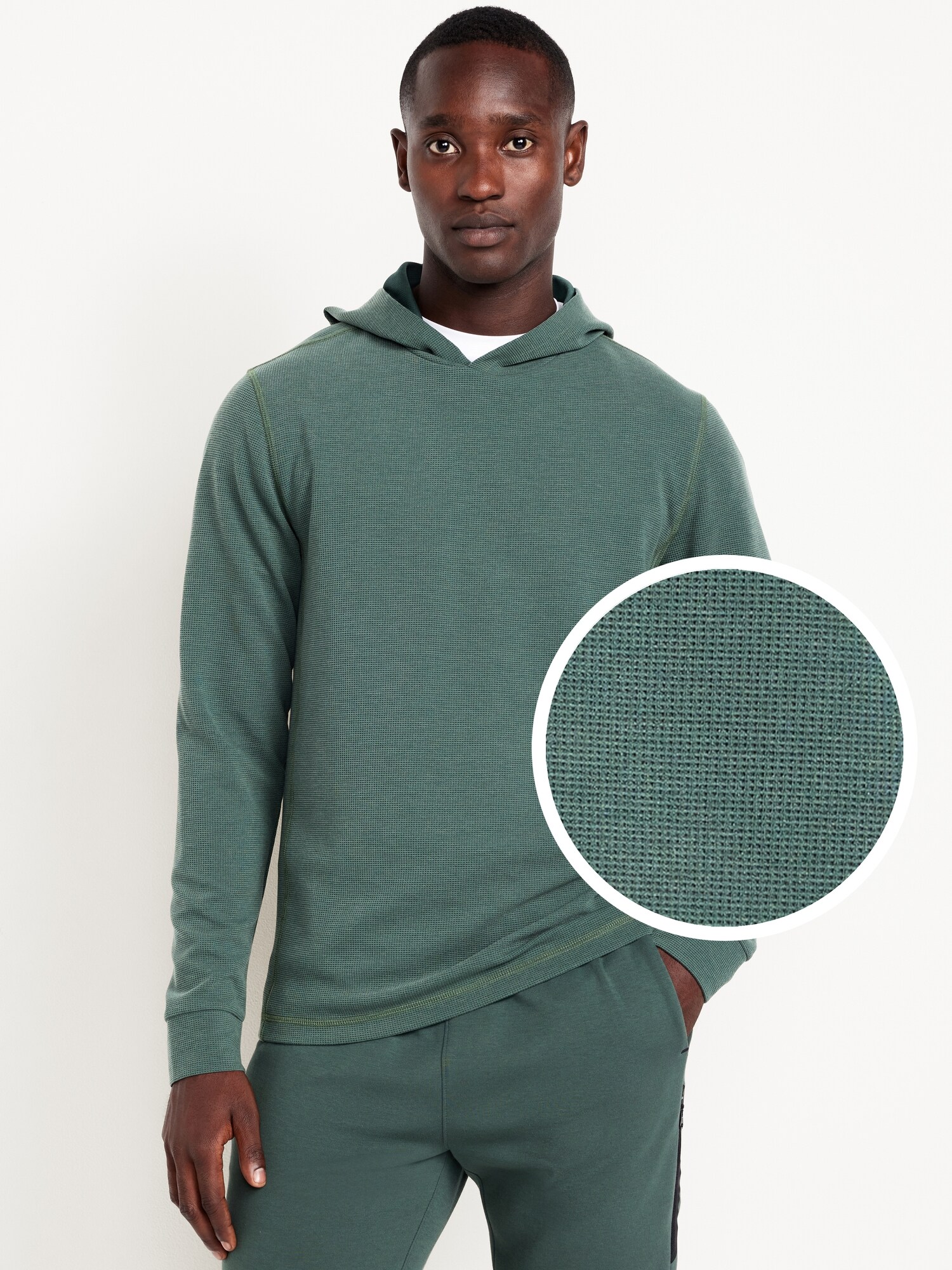 Мужское худи Old Navy Recharge Knit Waffle Pullover, цвет: Lakeshore