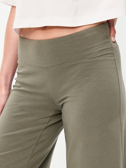 Image number 4 showing, Mid-Rise Jersey Super Wide-Leg Leggings