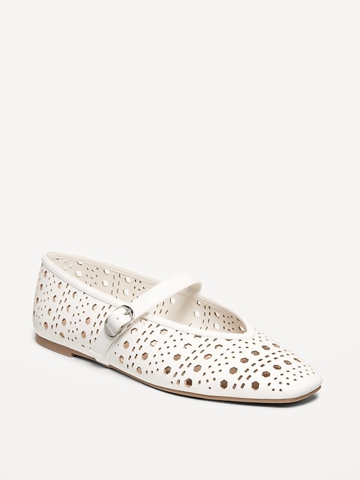 Image number 1 showing, Perforated Mary Jane Ballet Flats for Women