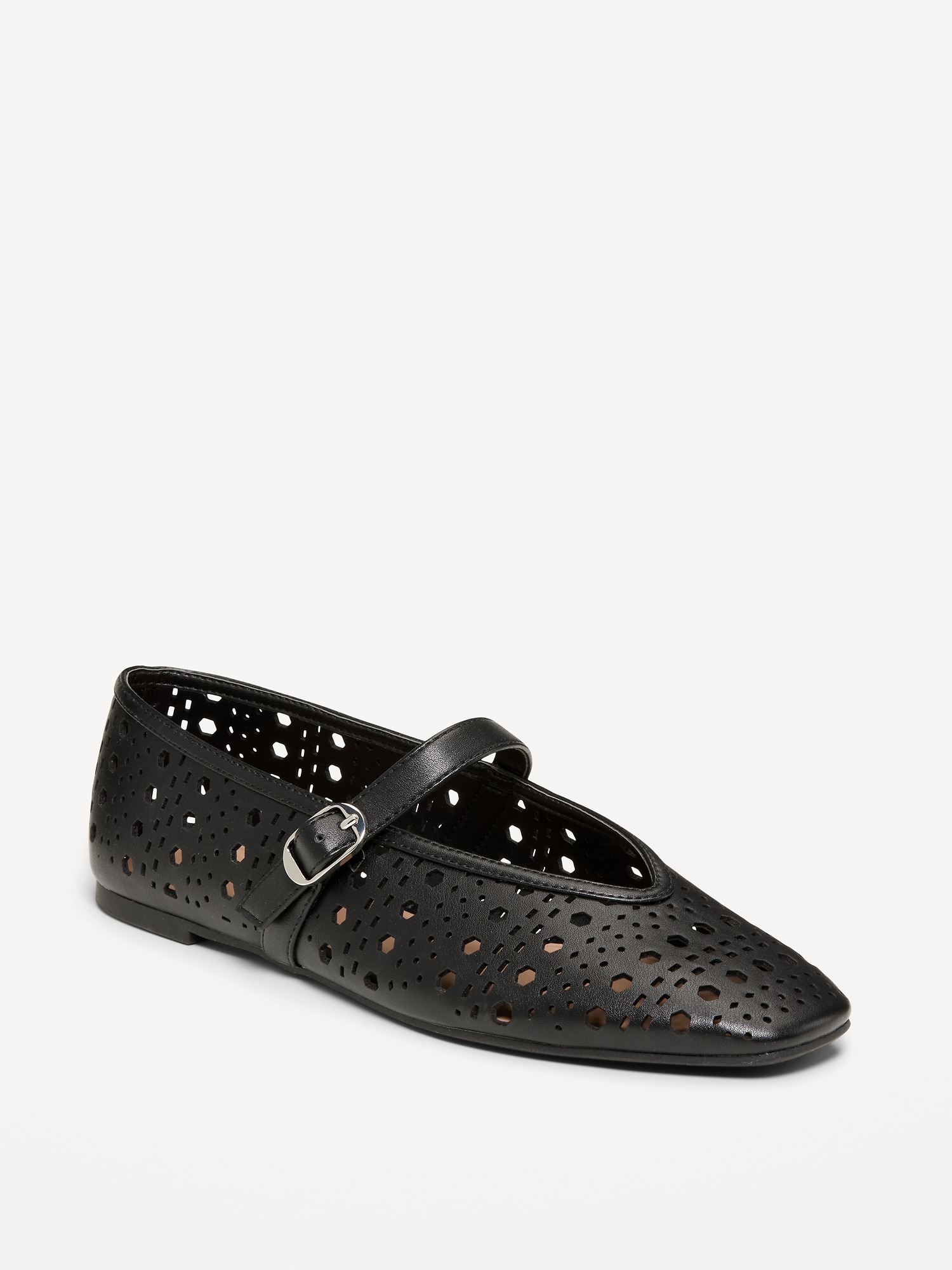 Perforated Mary Jane Ballet Flats for Women