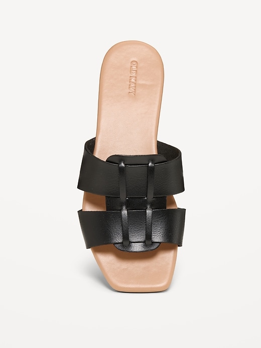 Image number 2 showing, Faux-Leather Slide Sandals