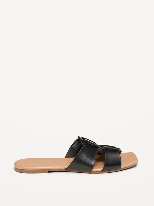 Image number 3 showing, Faux-Leather Slide Sandals
