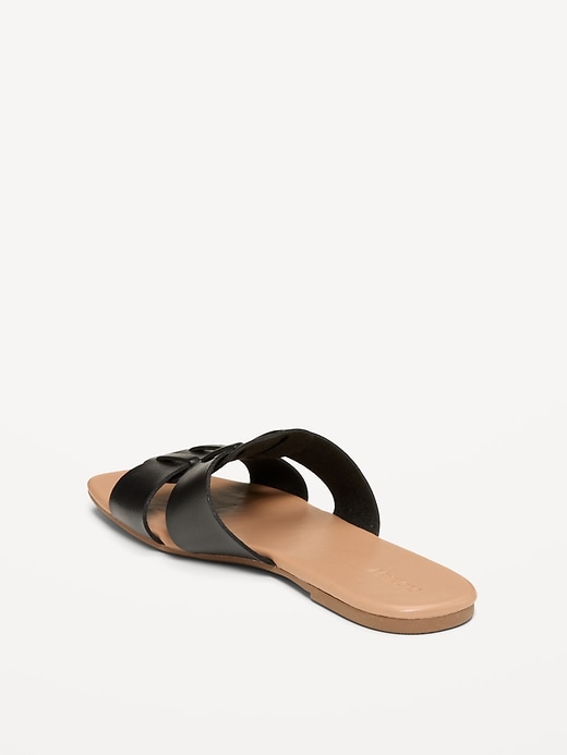 Image number 4 showing, Faux-Leather Slide Sandals