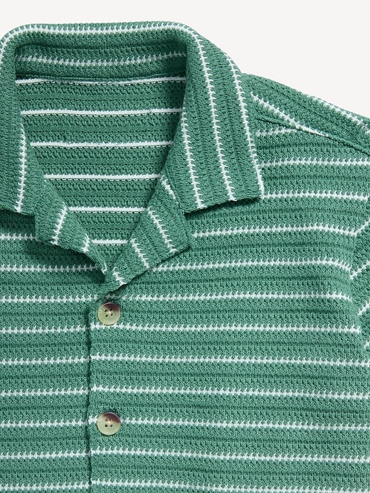 Image number 4 showing, Oversized Short-Sleeve Sweater-Knit Shirt for Boys