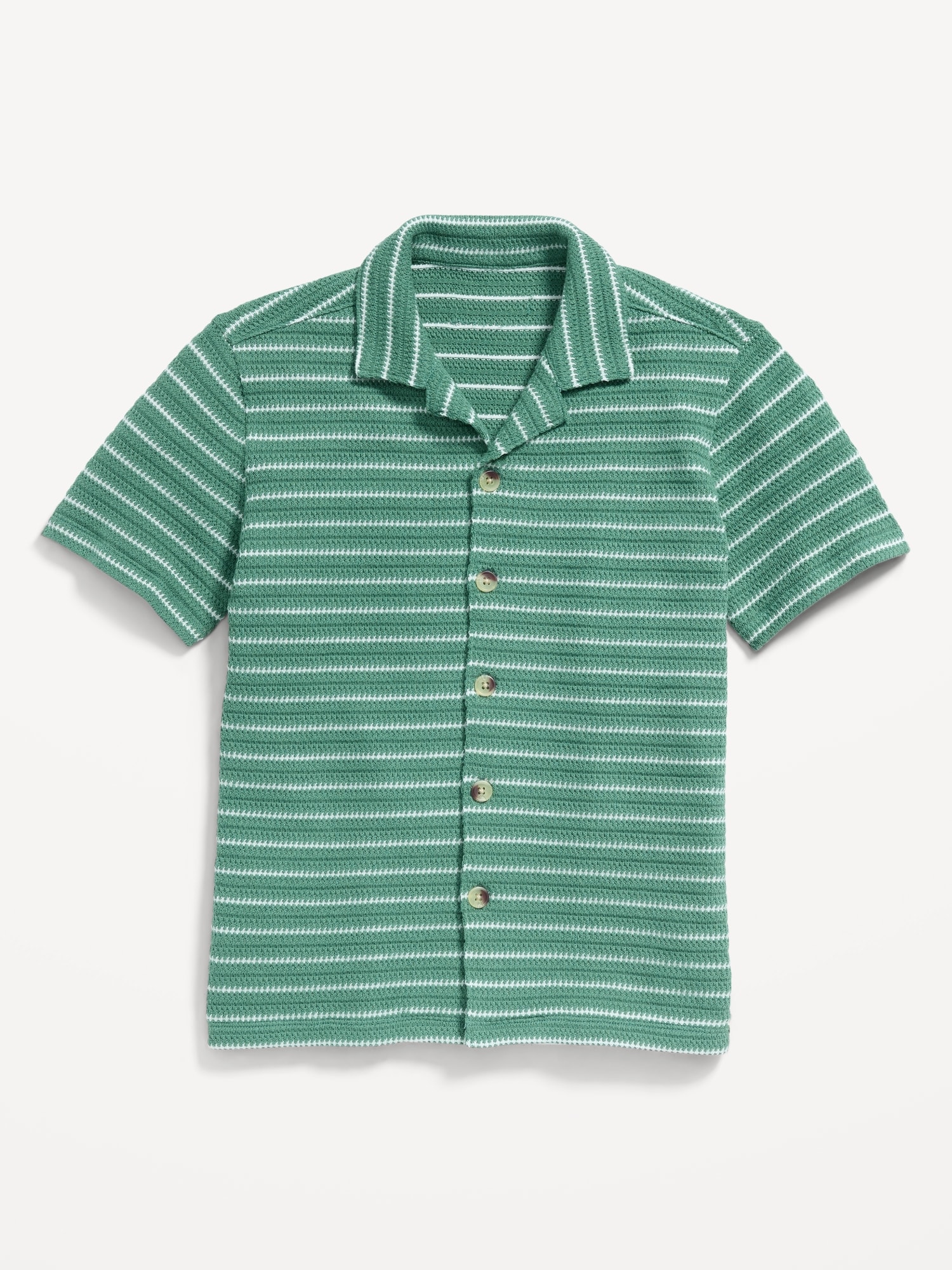 Oversized Short-Sleeve Sweater-Knit Shirt for Boys