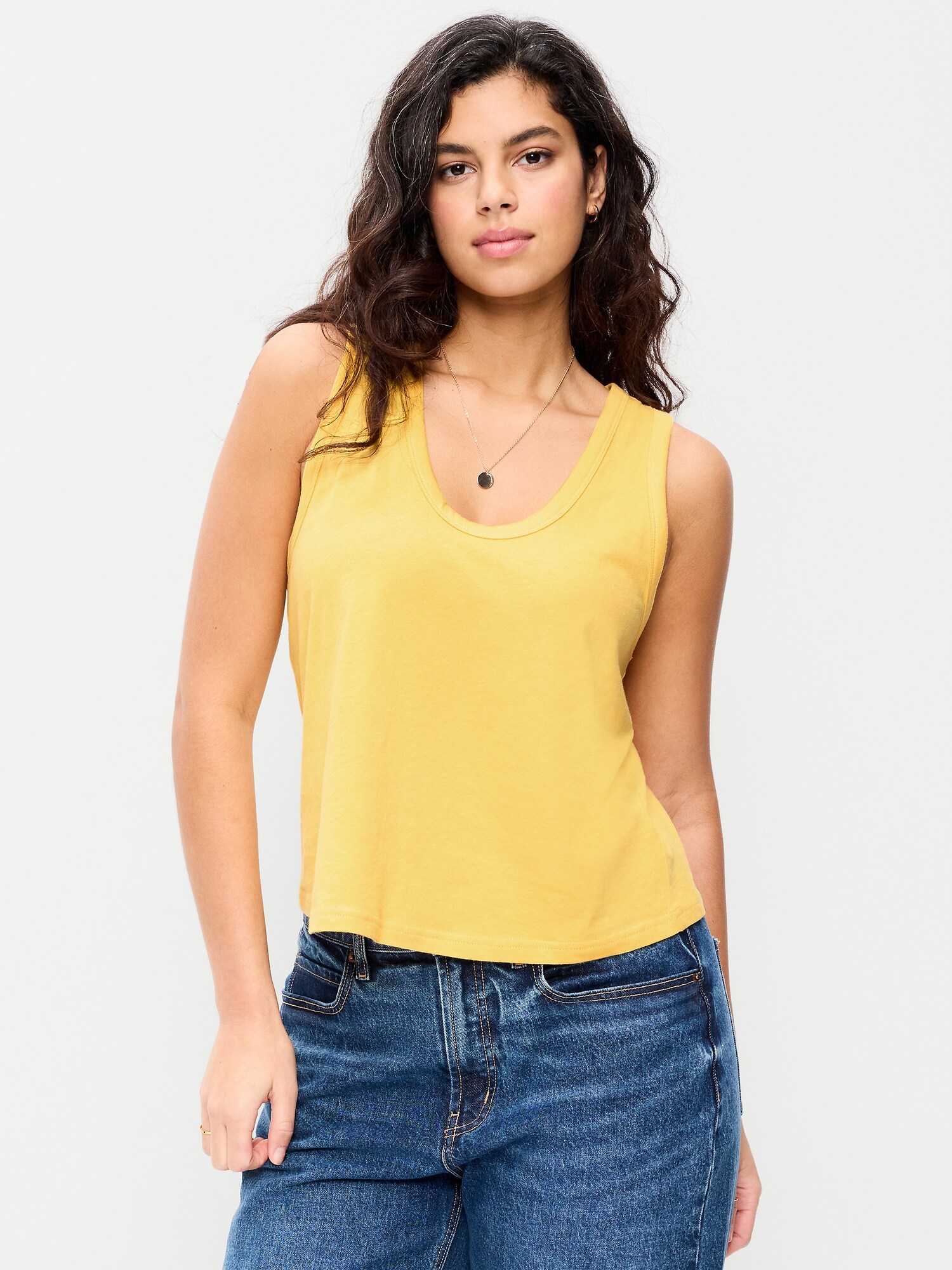 Женский топ Old Navy Relaxed Scoop-Neck Tank Top, цвет: Золотой — фото 5