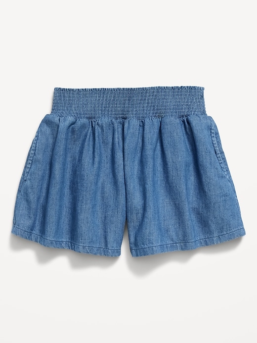 Image number 4 showing, Smocked-Waist Chambray Shorts for Girls